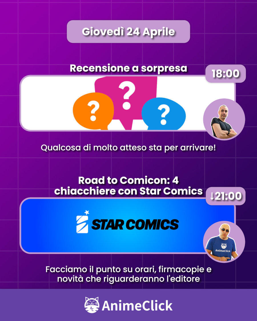 AnimeClick su Twitch: programma dal 21 al 27 aprile AnimeClick su Twitch: programma dal 21 al 27 aprile